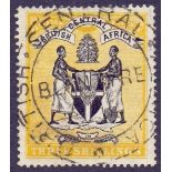 STAMPS : British Central Africa 1896 3/- Black and Yellow,