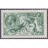 STAMPS : GREAT BRITAIN : 1913 £1 Dull Blue Green,