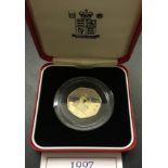 COINS : 1997 UK 50p Piedfort silver proof coin in display case and box