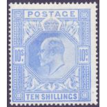 STAMPS : GREAT BRITAIN : 1902 10/- Ultramarine very fine unmounted mint,