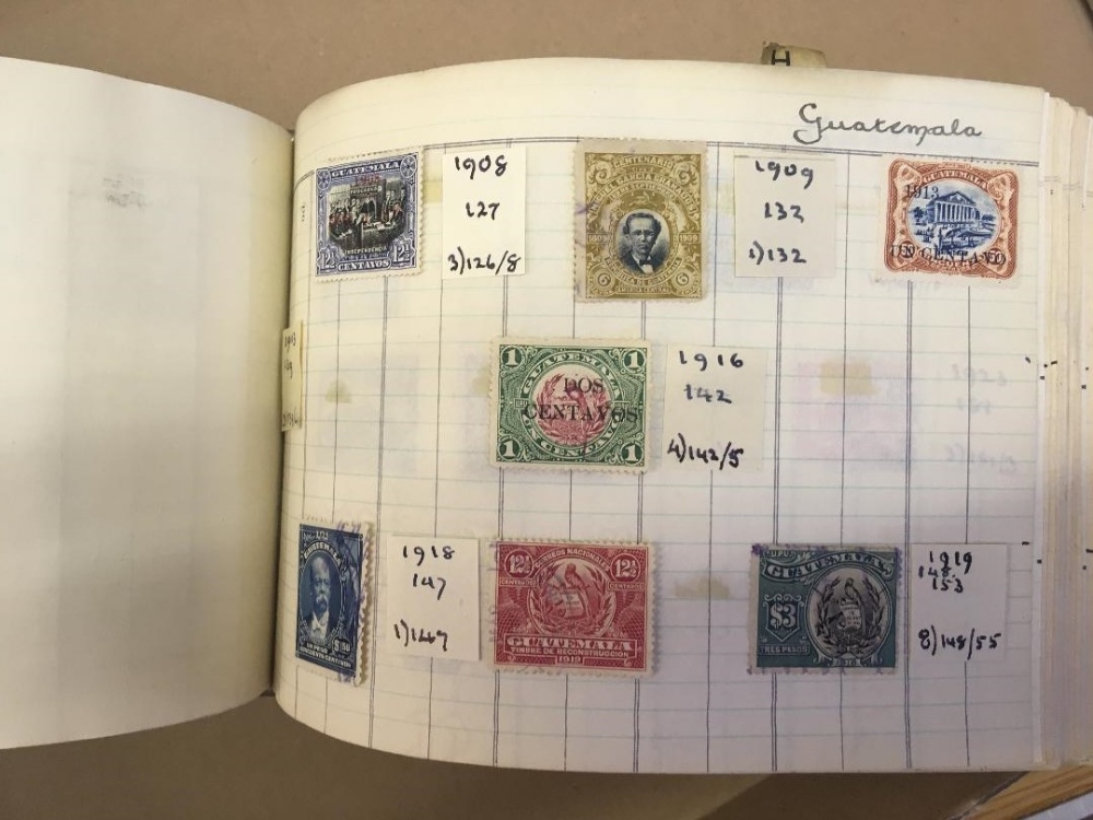 STAMPS : Collection in 4 old ledger type homemade albums, All World mint and used , - Image 2 of 2