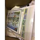 STAMPS : Small box with Malawi minisheets, FDC's.