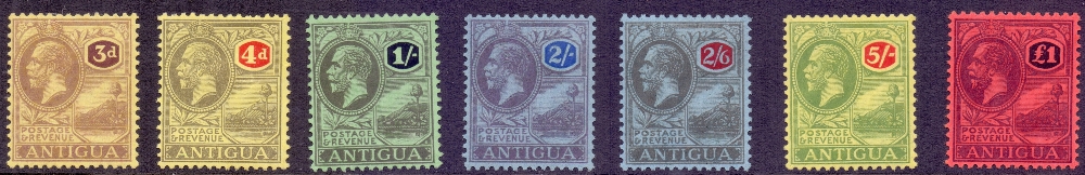 ANTIGUA STAMPS : 1921 mounted mint Multi Crown wmk set to £1,