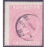 STAMPS : GREAT BRITAIN : 1867 5/- Pale Rose plate 2 , very fine used example , good colour,