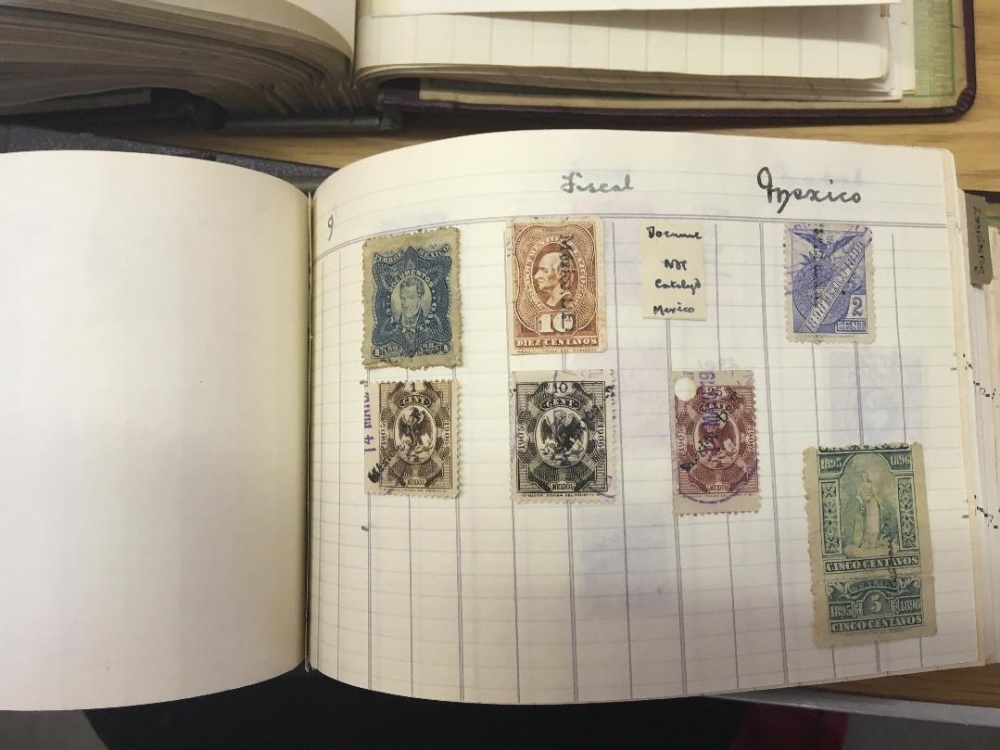 STAMPS : Various homemade ledger type albums with covers, airmails, - Image 6 of 6