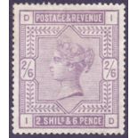 STAMPS : GREAT BRITAIN : 1883-91 2/6d Lilac, fine mounted mint,