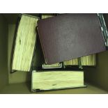 STAMPS : Collection in 6 old ledger type homemade albums, All World mint and used ,