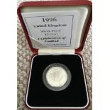 COINS : 1996 UK £2 silver proof coin for Celebration of Football in special Royal mint display box