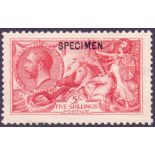 STAMPS : GREAT BRITAIN : 1913 5/- Carmine Red over printed SPECIMEN, mounted mint ,