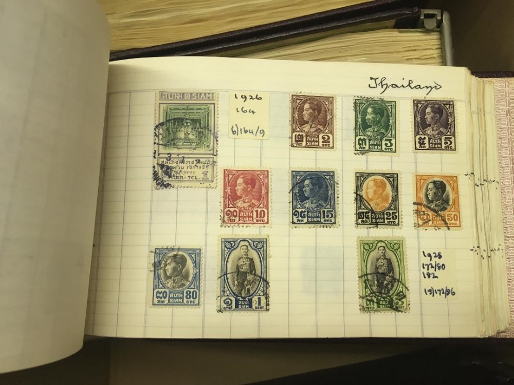 STAMPS : Collection in 5 old ledger type homemade albums, All World mint and used, - Image 4 of 6