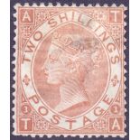 STAMPS : GREAT BRITAIN : 1880 2/- Brown . decent mounted mint example with heavy hinge mark.