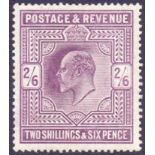 STAMPS : GREAT BRITAIN : 1902 2/6 Dull Purple (chalky),
