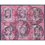 STAMPS : GREAT BRITAIN : 1902 10d Slate Purple and Carmine Pink,
