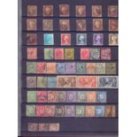 STAMPS : GREAT BRITAIN : MInt and used accumulation in red stockbook with 13 x 4 margin Penny Reds,
