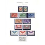 STAMPS : SWITZERLAND : Collection of mint (some U/M) airmail stamps in album inc 1919/20 pair,