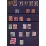 STAMPS : GREAT BRITAIN : Collection in blue binder and small stockbook,