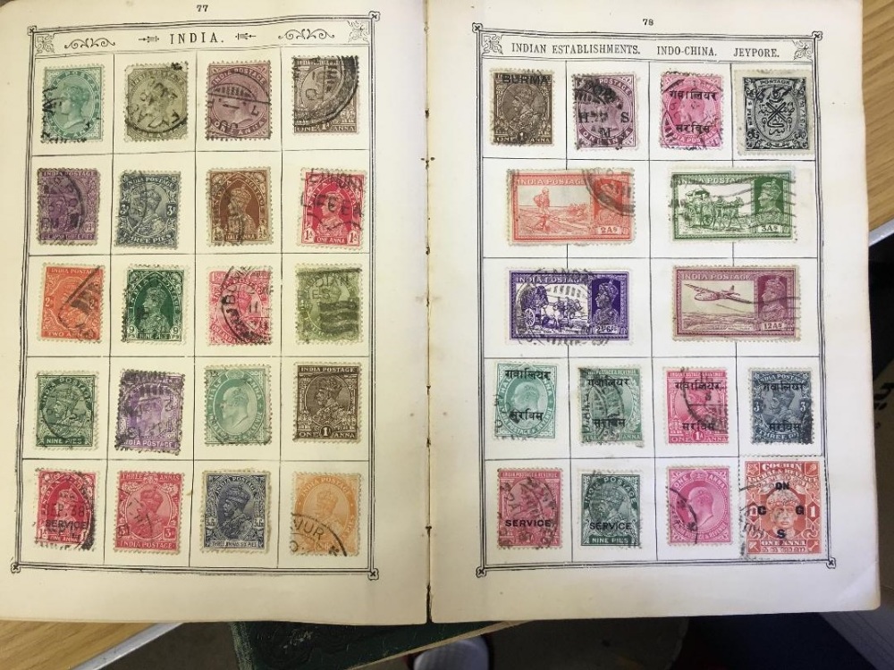 STAMPS : WORLD, four old-time Lincoln stamp albums and one other. - Image 4 of 4