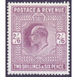 STAMPS : GREAT BRITAIN : 1911 2/6 Dull Reddish Purple,