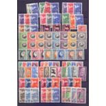 STAMPS : 1937 Coronation, complete set of 202 mint stamps on double sided stock page etc.