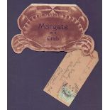 STAMPS EPHEMERA : 1911 MARGATE CRAB luggage tag