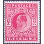 STAMPS : GREAT BRITAIN : 1912 5/- Carmine,