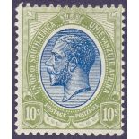 STAMPS : SOUTH AFRICA : 1913 10/- Deep Blue and Olive Green mounted mint SG 16