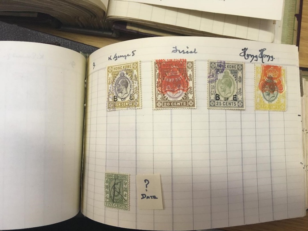 STAMPS : Various homemade ledger type albums with covers, airmails, - Image 5 of 6