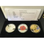 COINS : 2016 boxed proof SIlver Set from Tristan Da Cunha for Remembrance day,