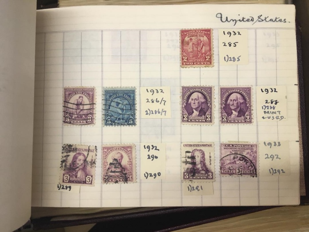 STAMPS : Collection in 5 old ledger type homemade albums, All World mint and used, - Image 2 of 6