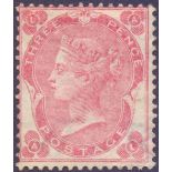 STAMPS : GREAT BRITAIN : 1862 3d Carmine Rose mounted mint, some toning,
