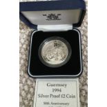 COINS : 1994 Guernsey £2 silver proof co