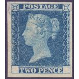 STAMPS : GREAT BRITAIN : 1841 2d Blue pl