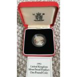 COINS : 1993 UK £1 Piedfort silver proof