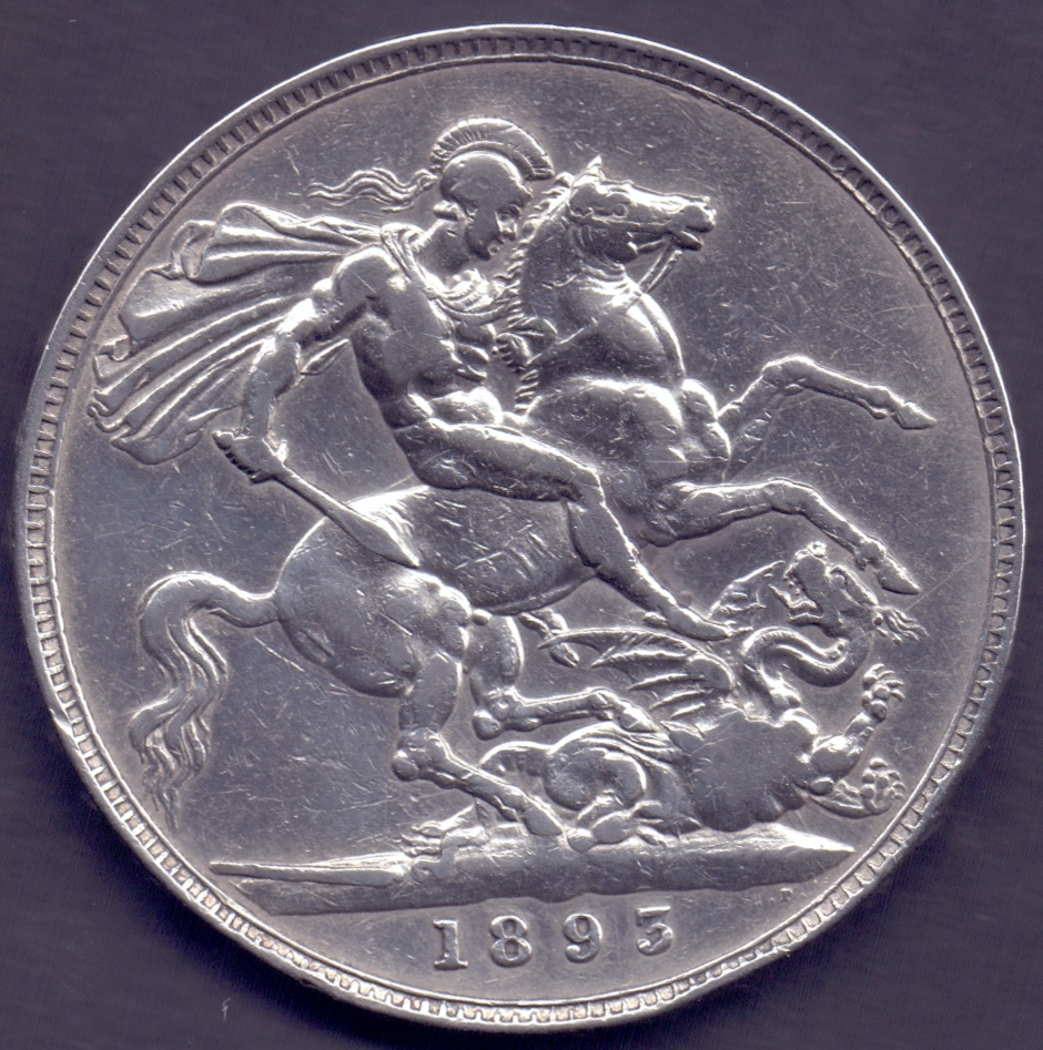 COINS : 1893 GB silver crown in fine to - Image 2 of 2