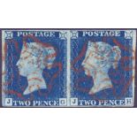 STAMPS : 1840 2d Blue, superb used four