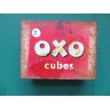 COINS : Rusty Old OXO tin with mixed coi