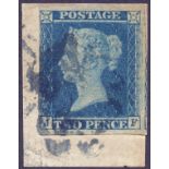 STAMPS : GREAT BRITAIN : 1841 2d Blue ca