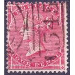 STAMPS : GREAT BRITAIN : 1855 4d Carmine