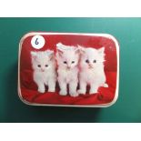COINS : Red Kittens tin with World coins