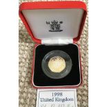 COINS : 1998 UK 50p silver proof coin fo