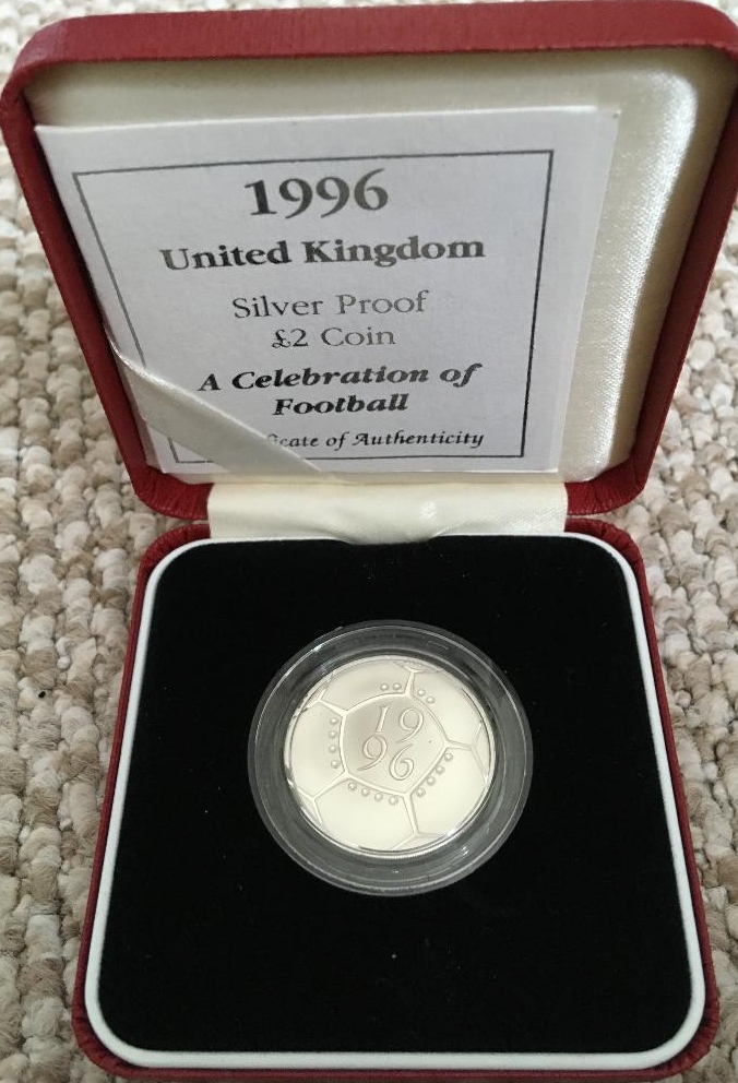 COINS : 1996 UK £2 silver proof coin for