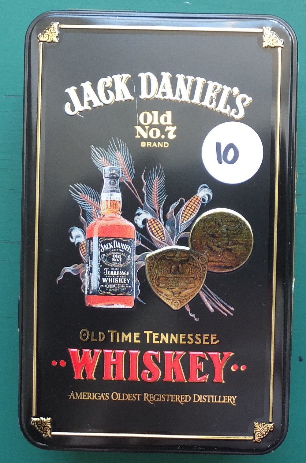 COINS : Black Jack Daniels tin with mixe