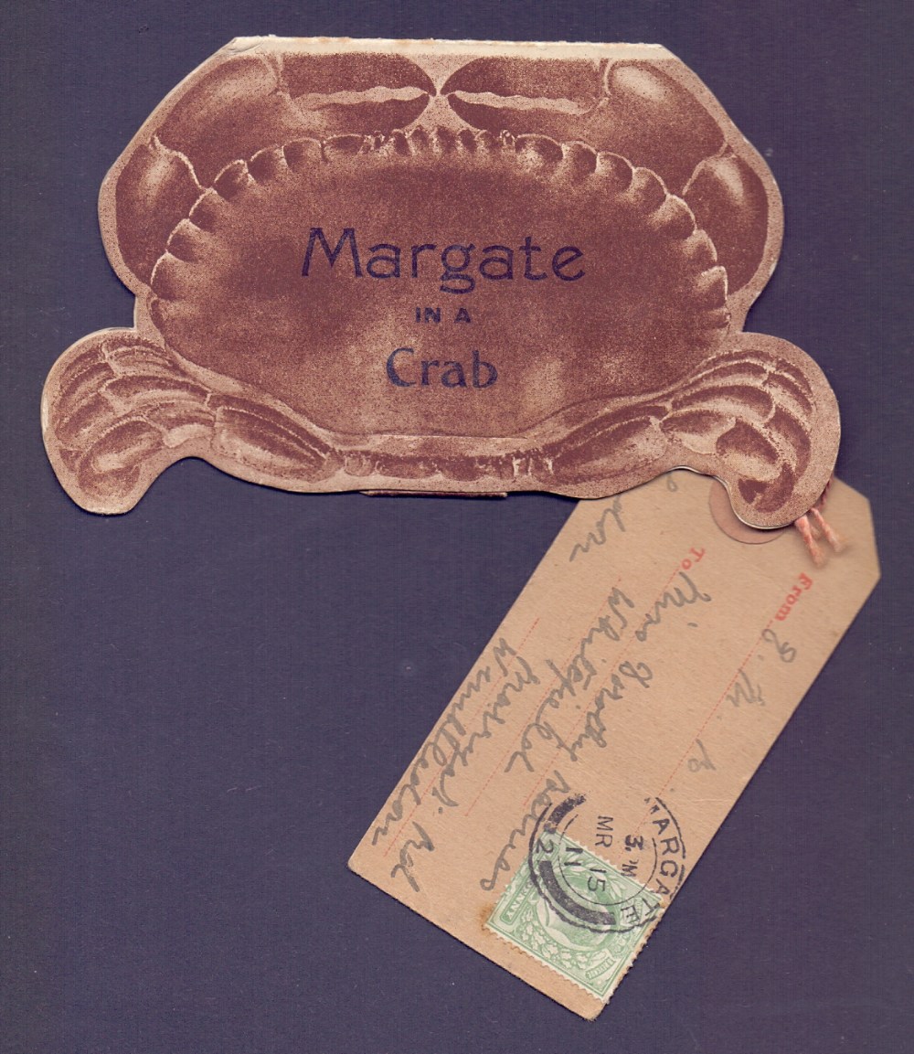 STAMPS EPHEMERA : 1911 MARGATE CRAB lugg