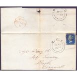 STAMPS 1840 TWO PENNY BLUE ON COVER : Wr