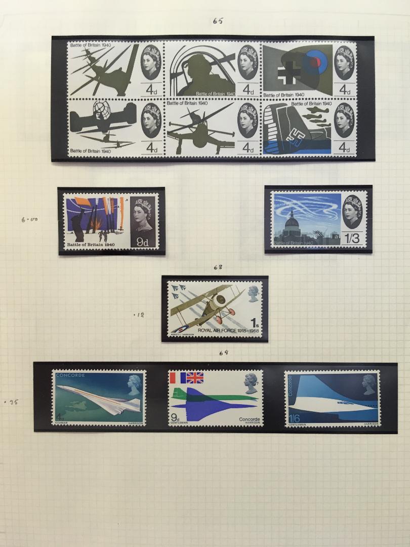 STAMPS : Aircraft stamps on album pages