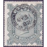 STAMPS : GREAT BRITAIN : 1878 10/- Green