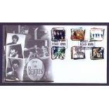 STAMPS : Album of Beatles covers, various postmarks, Penny Lane, Abbey Road etc,