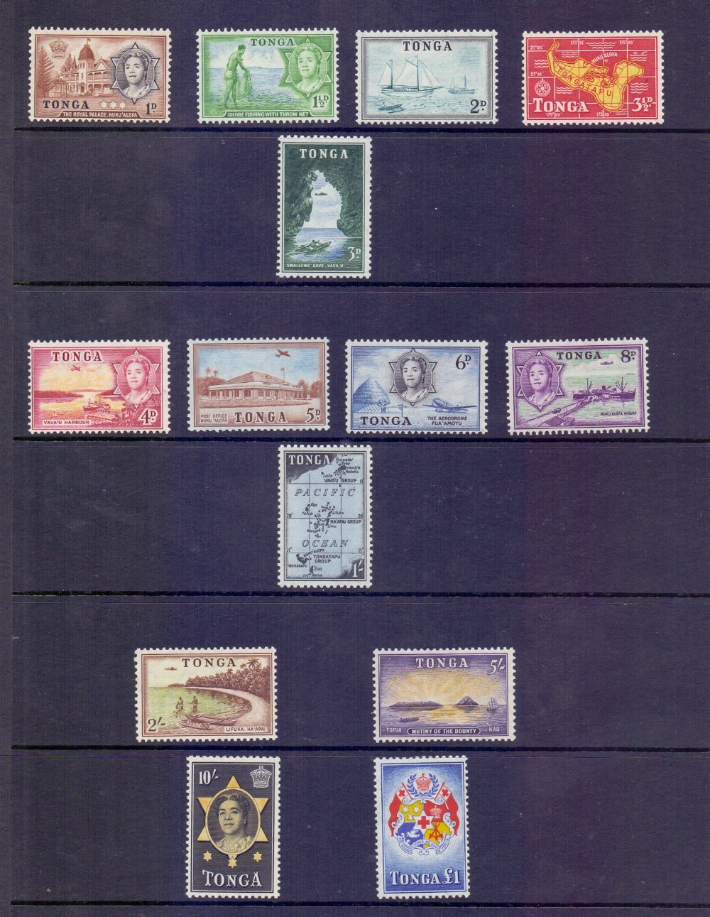 STAMPS : Small amount of unmounted mint stamps, Tonga, St Helena, South Georgia 1963 set to £1, - Image 2 of 2