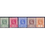 STAMPS CAYMAN ISLANDS: 1905 lightly mounted mint set to 1/- SG 8-12