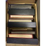 STAMPS : Glory box with twelve albums/stock-books including a little bit of early Great Britain,